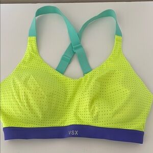 VSX Women's Lime Green and Blue Sports Bra
